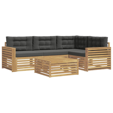 Utomhussoffset 5 pcs Vit och antracit 79 x 79 x 37 cm Polyester