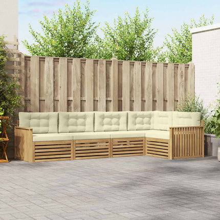 Utomhussoffset 5 pcs Vit och grädde 327 x 168,5 x 73 cm