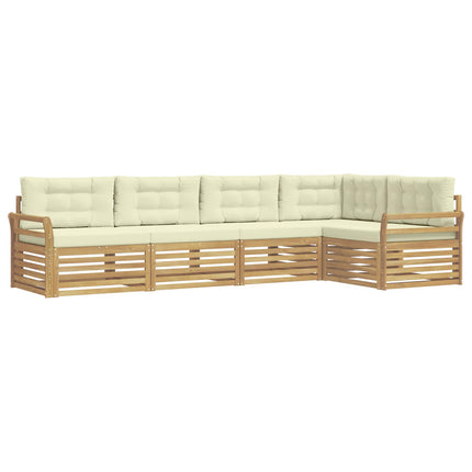 Utomhussoffset 5 pcs Vit och grädde 329 x 170,5 x 73 cm