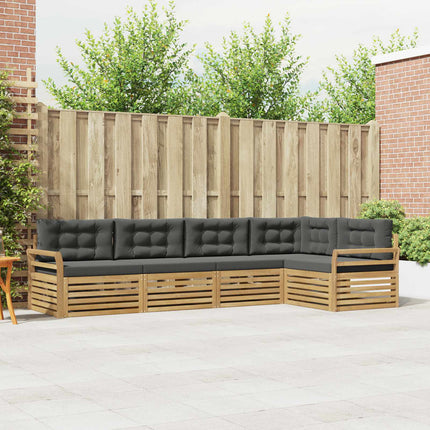 Utomhussoffset 5 pcs Vit och antracit 329 x 170,5 x 73 cm