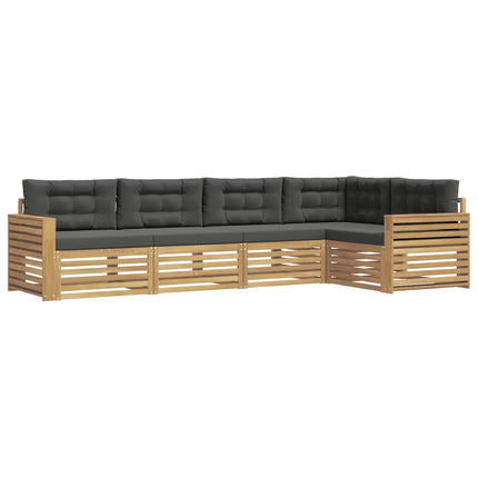Utomhussoffset 5 st Vit och antracit Polyester