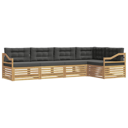 Utomhussoffset med kudde 5 pcs Vit och antracit Polyester