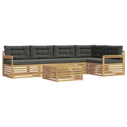 Utomhussoffset 6 st Vit och antracit Polyester