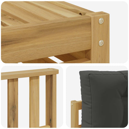 Utomhussoffset med kudde 6 pcs Vit och antracit Polyester