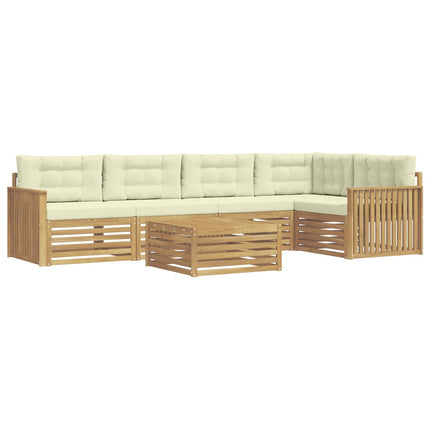 Utomhussoffset 6 pcs Vit och grädde 79 x 79 x 37 cm Polyester