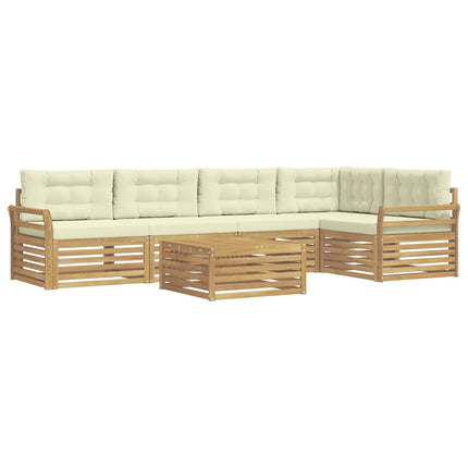 Utomhussoffset 6 pcs Vit och grädde 79 x 79 x 37 cm Polyester