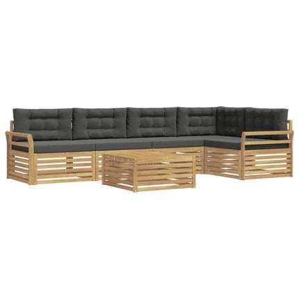 Utomhussoffset 6 st Vit och antracit Polyester