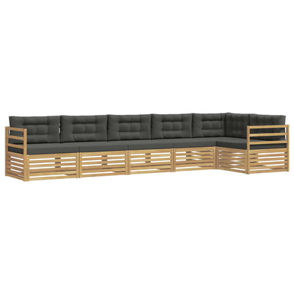 Utomhussoffset 6 pcs Vit och antracit 404 x 166,5 x 73 cm