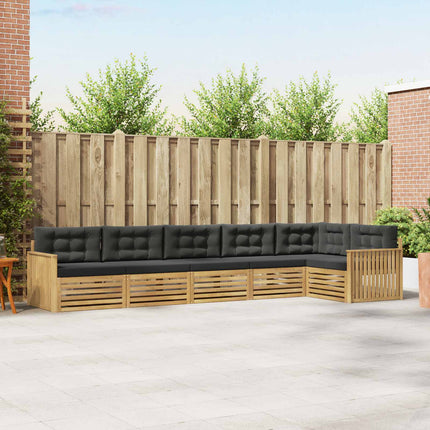 Utomhussoffset 6 pcs Vit och antracit 406 x 168,5 x 73 cm