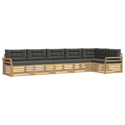 Utomhussoffset 6 pcs Vit och antracit 408 x 170,5 x 73 cm