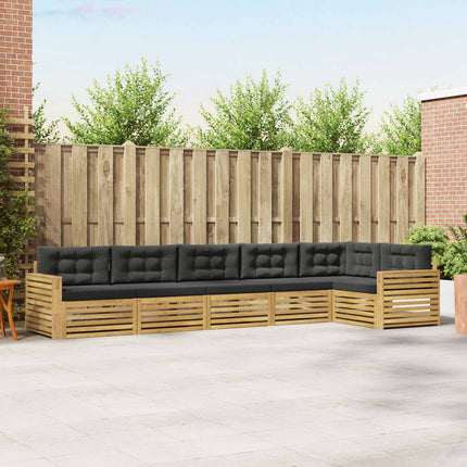 Utomhussoffset 6 pcs Vit och antracit 410 x 172,5 x 73 cm