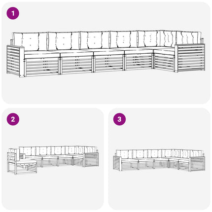 Utomhussoffset 6 pcs Vit och antracit 410 x 172,5 x 73 cm