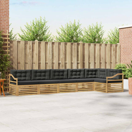 Utomhussoffset 6 pcs Vit och antracit 404 x 166,5 x 73 cm