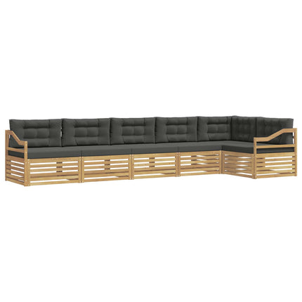 Utomhussoffset 6 pcs Vit och antracit 404 x 166,5 x 73 cm