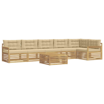 Utomhussoffset med kudde 7 pcs Vit och Beige