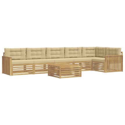 Utomhussoffset 7 st Vit och Beige Polyester