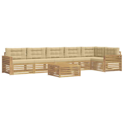 Utomhussoffset 7 pcs Vit och Beige 79 x 79 x 37 cm Polyester