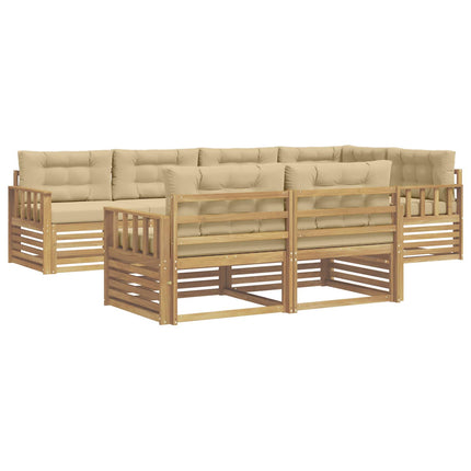 Utomhussoffset 7 st Vit och Beige Polyester