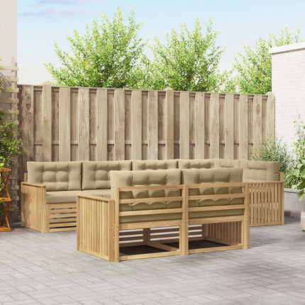 Utomhussoffset 7 pcs Vit och Beige 327 x 168,5 x 73 cm