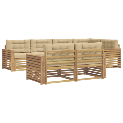 Utomhussoffset 7 pcs Vit och Beige 327 x 168,5 x 73 cm