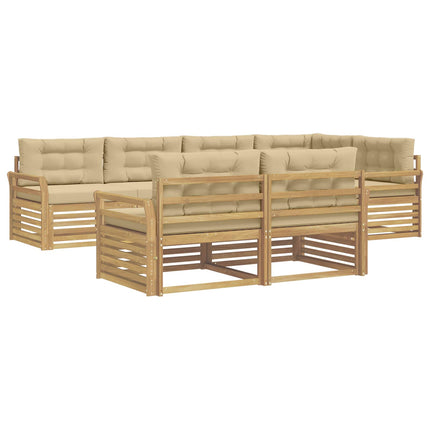 Utomhussoffset 7 pcs Vit och Beige 329 x 170,5 x 73 cm