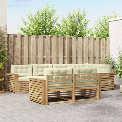 Utomhussoffset 7 pcs Vit och grädde 331 x 172,5 x 73 cm