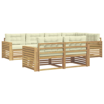 Utomhussoffset 7 pcs Vit och grädde 331 x 172,5 x 73 cm