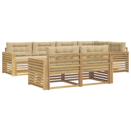 Utomhussoffset 7 st Vit och Beige Polyester
