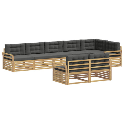 Utomhussoffset 8 st Vit och antracit Polyester