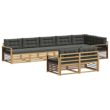Utomhussoffset 8 st Vit och antracit Polyester