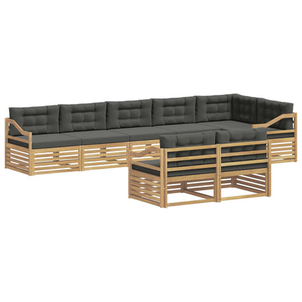 Utomhussoffset 8 st Vit och antracit Polyester