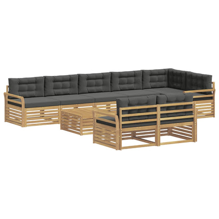 Utomhussoffset 9 st Vit och antracit Polyester