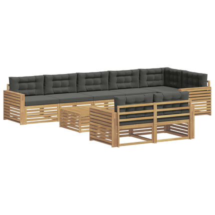 Utomhussoffset 9 st Vit och antracit Polyester