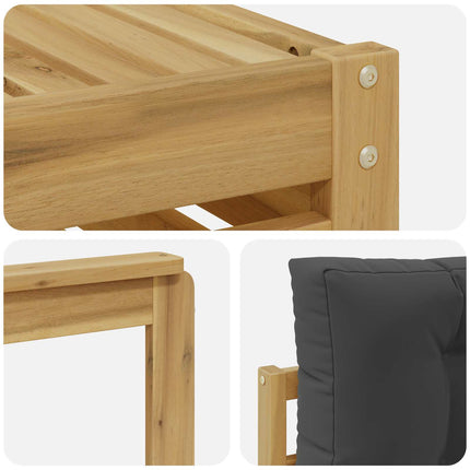 Utomhussoffset med kudde 6 pcs Vit och antracit Polyester
