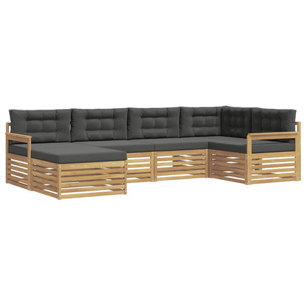 Utomhussoffset 6 st Vit och antracit Polyester