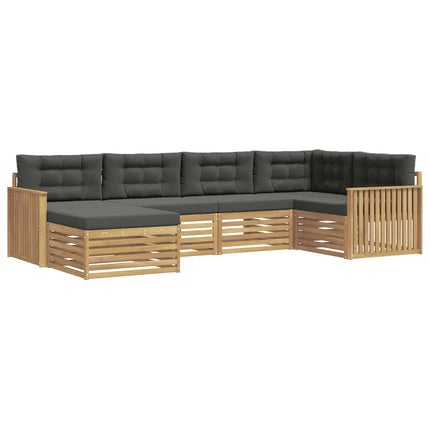 Utomhussoffset 6 st Vit och antracit Polyester