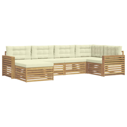 Utomhussoffset 6 pcs Vit och grädde 331 x 172,5 x 73 cm