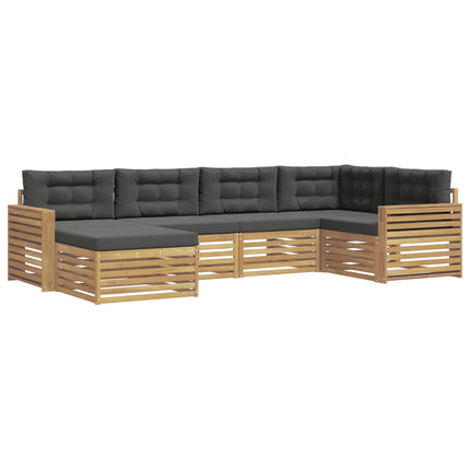 Utomhussoffset 6 st Vit och antracit Polyester