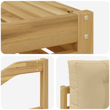 Utomhussoffset med kudde 7 pcs Vit och Beige