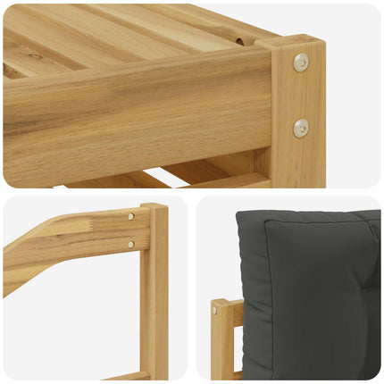 Utomhussoffset med kudde 8 pcs Vit och antracit Polyester