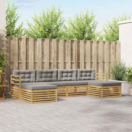 Utomhussoffset 6 pcs Vit och ljusgrå 325 x 162,5 x 73 cm