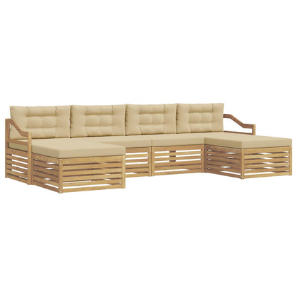 Utomhussoffset 6 pcs Vit och Beige 325 x 162,5 x 73 cm