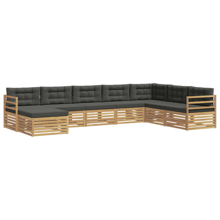 Utomhussoffset 8 st Vit och antracit Polyester