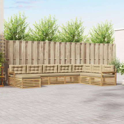 Utomhussoffset med kudde 8 pcs Vit och Beige