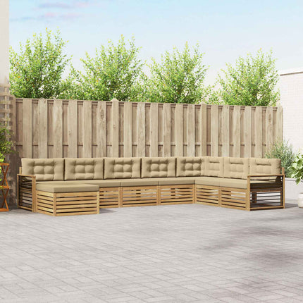 Utomhussoffset med kudde 8 pcs Vit och Beige