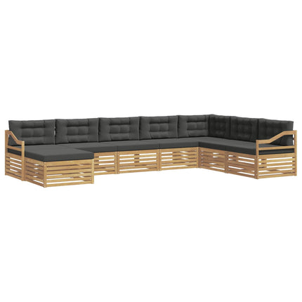 Utomhussoffset med kudde 8 pcs Vit och antracit Polyester