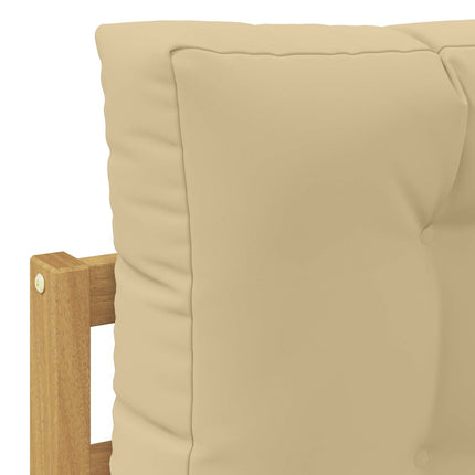 Utomhussoffset 6 st Vit och Beige Massivt Akaciaträ
