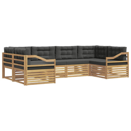 Utomhussoffset 6 st Vit och antracit Polyester