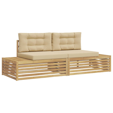 Utomhussoffset med kudde Vit 230,5 x 83 x 73 cm Polyester