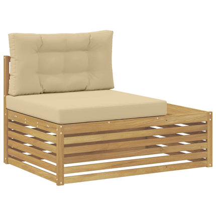 Utomhussoffset med kudde Vit 230,5 x 83 x 73 cm Polyester